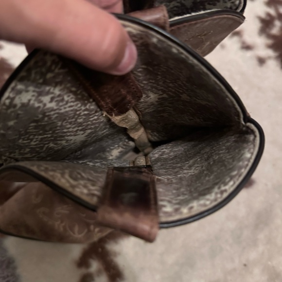 Smoky ladies sz 6 Cowboy Boots brown leather with white embroidery - Picture 6 of 12